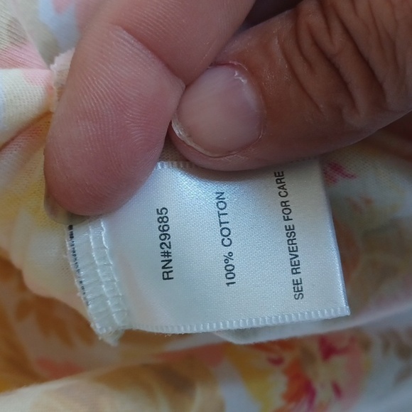 Pendleton Shirt Womens Size XL petite Floral Watercolor 3/4 Sleeve Lightweight - Picture 5 of 6